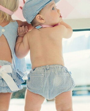 【メール便可】 Rugged Butts ボーダーブルマー 夏 ボトムス パンツ ダブルポケット キッズ べビー 赤ちゃん 子供 Summer Seersucker Boys Bloomer ラゲッドバッツ 70cm 80cm 男の子 ブルマ ボトム おむつカバー 海外 ブランド