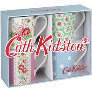 キャスキッドソン正規品,Cath Kidson,,コーヒー,ティー マグカップ4柄セット,Set of 4 Tea Mugs,食器,カップ