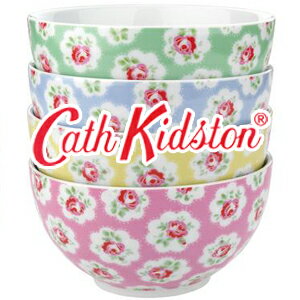 キャスキッドソン正規品　食器,プロバンス柄,シリアルボウル皿4色セット,Cath Kidson Provence Rose Set of 4 Cereal Bowls,食器,ボール.