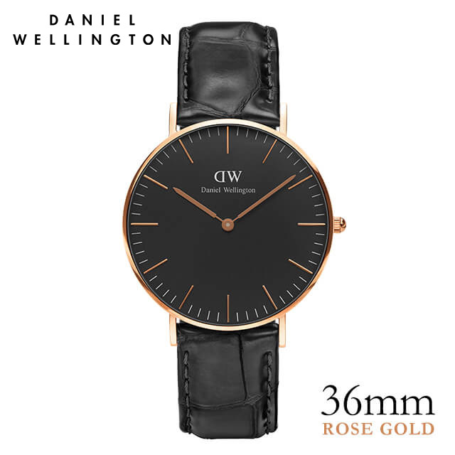 ダニエルウェリントン 36mm Daniel Wellington クラシックブラック レディン ローズゴールド 腕時計