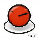 ピクト 置き時計 PICTO 45mm オレンジ ポリッシュド スティール ベゼル