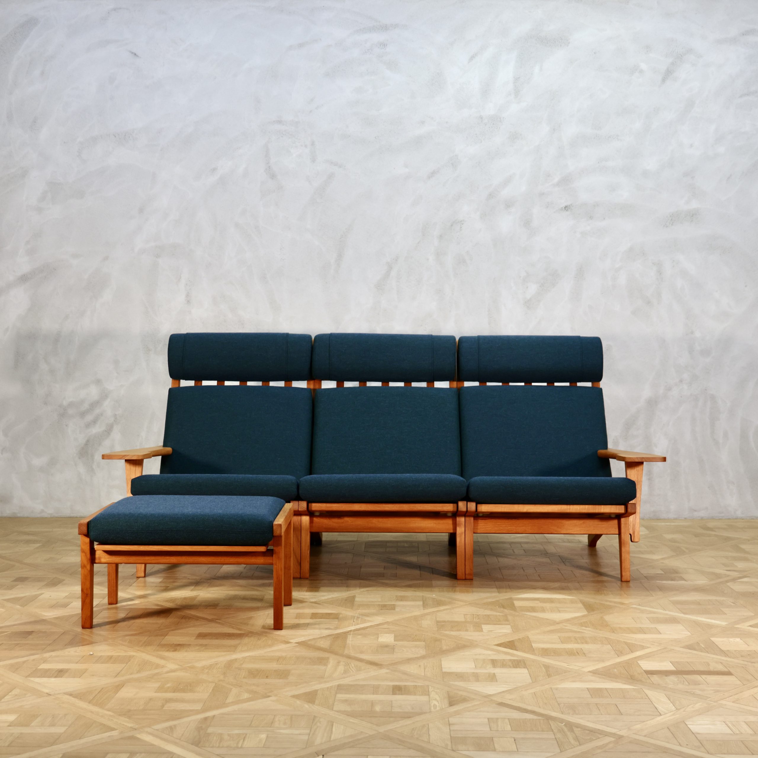 Hans J Wegner Ge375 Sofa Ottoman Set Teak ハンス・J・ウェグナー ヴィンテージ ビンテージ 北欧家具 インテリア おしゃれ 北欧 モトファニチャー ソファ