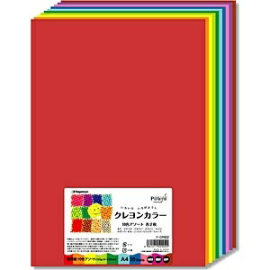 長門屋商店 クレヨンカラー 10色アソート 122g/m2 （A4サイズ・10色×各2枚）…...:biccamera:10536884