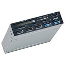 アイネックス 3.5インチベイ用 マルチフロントI/Oパネル (USB2.0カードリーダー&USB3.0ポート搭載・ブラック) AK-ICR-16A