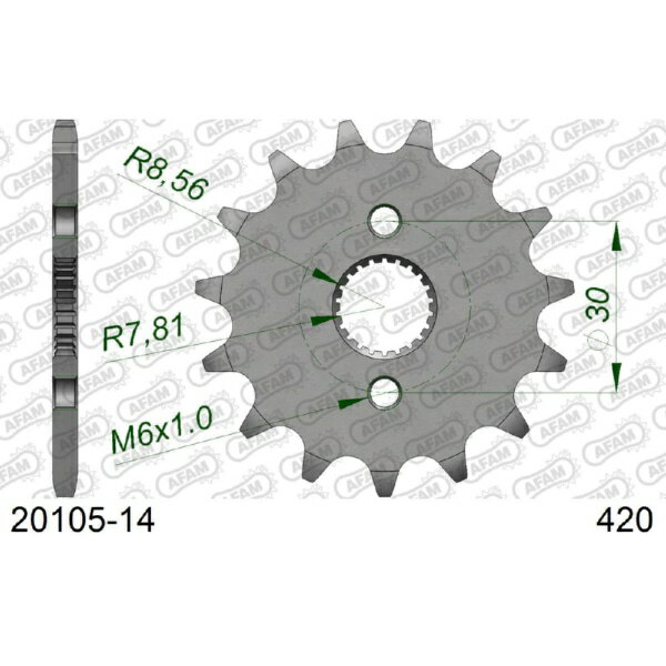 アファム｜AFAM フロントスプロケット 420-14 XR70 CR80/85 20105-14