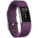 【送料無料】 FITBIT ウェアラブル端末 心拍計+フィットネスリストバンド 「Charge 2」 Sサイズ FB407SPMS-JPN Plum