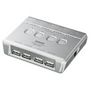 サンワサプライ USB2.0ハブ付き手動切替器(4回路) S...