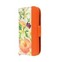MSソリューションズ らくらくスマートフォン me F-01L フルーツ柄レザーケース「FRUIT FLAP」 LP-F01LLPFOR オレンジ