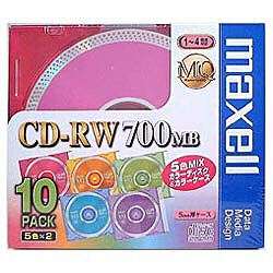 マクセル1〜4倍速対応 データ用CD-RWメディア （700MB・10枚）　CDRW80MIX.1P10S [CDRW80MIX.1P10S]