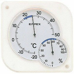 エンペックス温湿度計 「シュクレミディ」 TM-5601（クリアホワイト）［TM5601］◆09◆