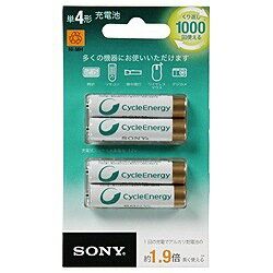 ソニー単4形 充電式ニッケル水素電池 「サイクルエナジー　ゴールド」（4本）　NH-AAA-4BKB [NHAAA4BKB]