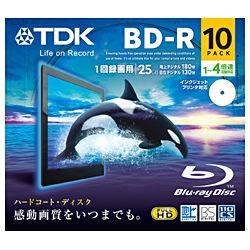 TDK録画用 BD-R Ver.1.2 1-4倍速 25GB 10枚【インクジェットプリンタ対応】 BRV25PWB10A