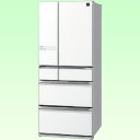 【送料無料】シャープ6ドア冷蔵庫 「プラズマクラスター冷蔵庫」（601L）　SJ-GF60W-W ブリリアントホワイト[SJGF60WW]