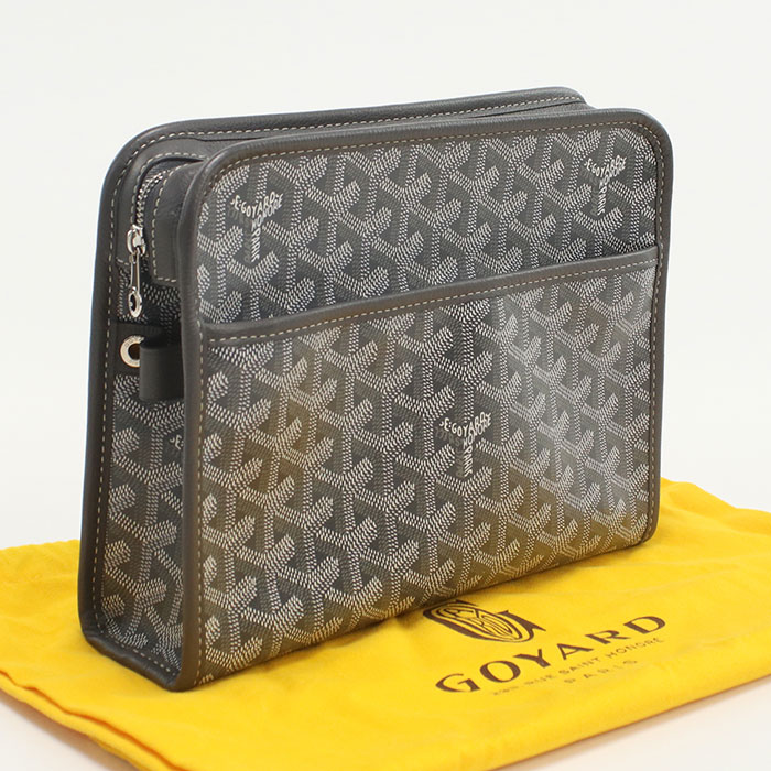 【中古美品】GOYARD ゴヤール クラッチバッグ メンズ グレー
