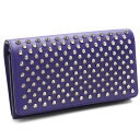 クリスチャン ルブタン (Christian Louboutin) 2つ折り 長財布 小銭入れ付き 1165076 M556 PURPLE POP/SILVER パープル系 【レディース】(財布 スタッズ マカロン)