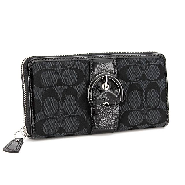 ★67%OFF★送料無料★円高還元/SALE価格コーチ (COACH) アウトレット ラウンドファスナー長財布F45575-SLCBKブラック 参考定価45,150円(税込)