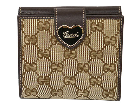 グッチ (GUCCI) GG柄キャンバス Wホック財布 203549-FFPAG-9643 ベージュ/ダークブラウン