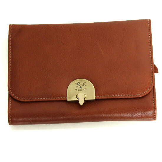 イルビゾンテ (IL BISONTE) 三つ折り財布C0850-214COGNAC ブラウン系【送料無料】【レディース】