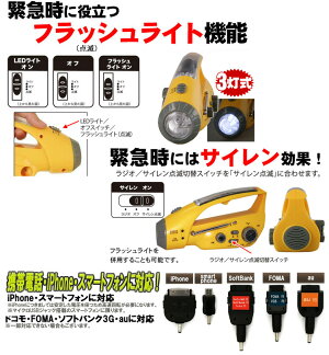 【送料無料】ソーラーラジオ手回し発電内蔵LED懐中電灯充電式RADIO手回し発電内蔵★AM/FMラジオ★ソーラー充電★LED懐中電灯★携帯充電機能★電池心配不要★地震対策【防災グッズ】