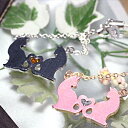 【10%OFF!】オシャレでカワイイストラップオリジナルジュエリーストラップツインキャットハート ブラック&ピンクセットSP430-203/804【お買い物マラソン1215】お買い物マラソン1215more05