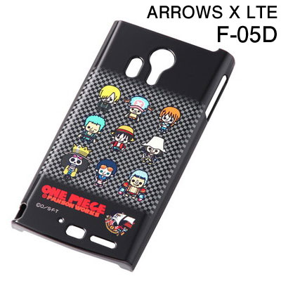 アローズ X LTE（F-05D）用キャラクターケース♪☆◆ワンピース（ONE PIECE）docomo ARROWS X LTE F-05D専用シェルジャケット麦わらの一味 パンソンワークス（新世界編）RT-OF05DA/PL【レビューを書いてメール便送料無料】