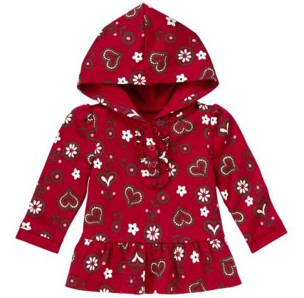 【メール便OK】GYMBOREE（ジンボリー）ハート&フローラル REDフード トップ（長袖）【ジンボリー】【福袋対象商品B】【2sp_120810_green】送料無料