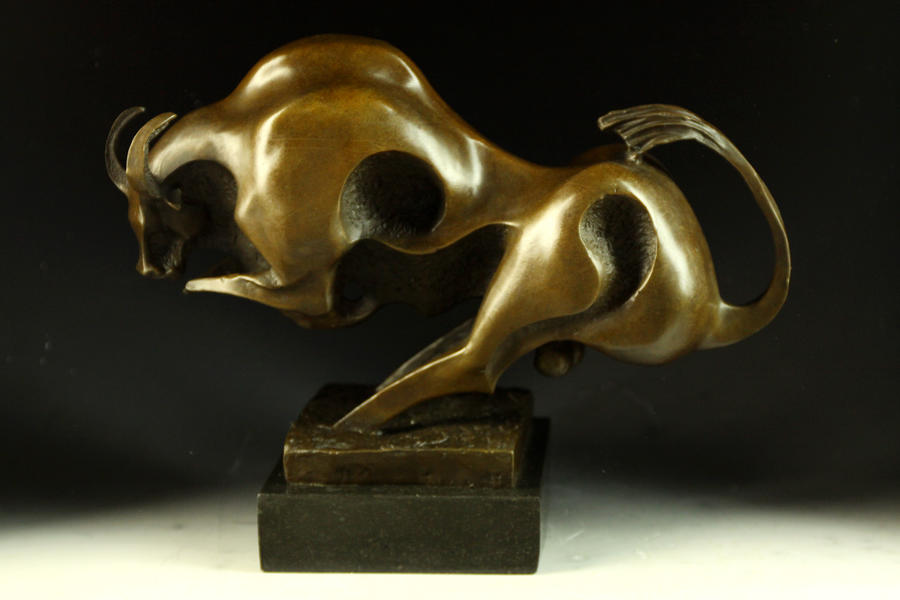 【送料無料】抽象ブロンズ像　怒りの公牛　ミロ　24cm名作インテリア　彫刻　銅像...:bijyutuhinn:10000265