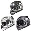 CREST フルフェイスヘルメットバイク用ワンタッチインナーバイザー付き NINJA ニンジャ SG/PSCマーク付き スカルグラフィック かっこいい マットブラックスカル XL(61～62cm)
