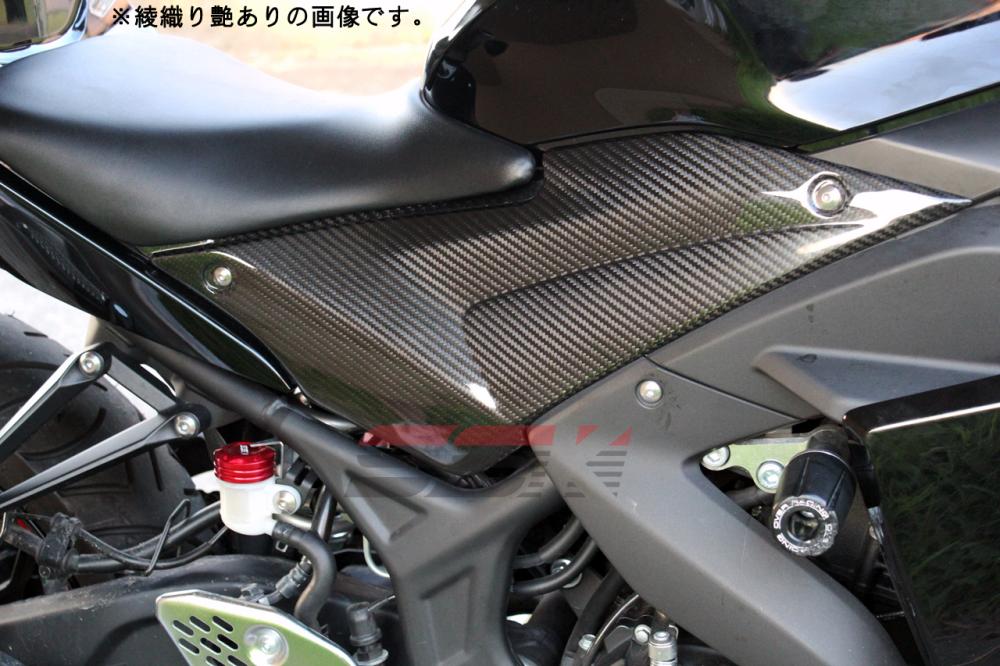 YZF-R3（15年） タンクサイドカバー 左右セット ドライカーボン 平織り艶消し SS…...:bike-mainte:10619533