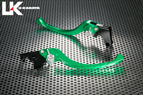 CBR600RR（PC37） ツーリングタイプ アルミビレットレバーセット（グリーン） U-KANAYA