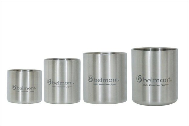 ベルモント belmont BM-334 チタン ダブルフィールド カップ コップ 4点セット ケース付 食器 登山 アウトドアの画像