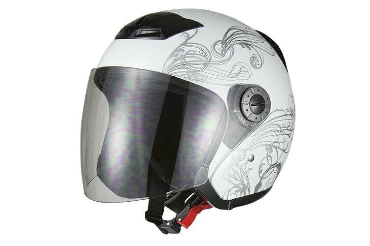 バイクヘルメット ジェットヘルメット グラフィック ホワイト XLサイズ SG規格適合 PSCマーク付 バイク オートバイ ヘルメット バイクパーツセンター