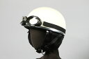 バイク用ヘルメット 半キャップ【ビンテージ】【ゴーグル付き】 ベージュ 【半帽 半ヘル ハーフキャップ チョッパー 原付・スクーター・小型二輪用】【SG規格適合 PSCマーク付】 『バイクパーツセンター』