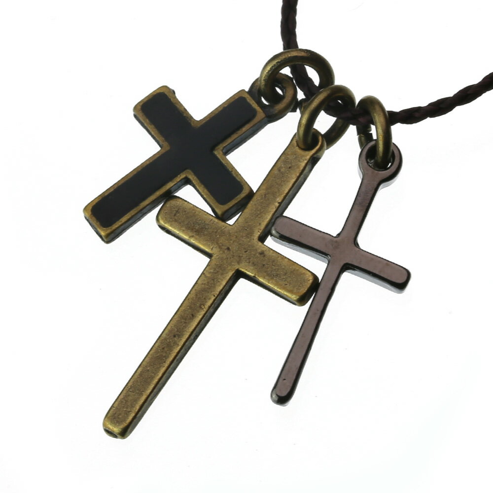 Binich(ビニッチ) 真鍮 ペンダント ネックレス メンズ シルバー アクセサリー クロス 十字架 ブラス[真鍮]