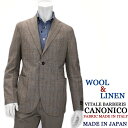 ウール&リネン(麻) ジャケット メンズ イタリア製生地 VITALE BARBERIS CANONICO≪カノニコ≫ 段返り3ボタン 麻 ジャケット MADE IN JAPAN〜 アンコン サマーリネンジャケット【送料無料】53000