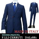 イタリア製スーツ メンズ 春夏スーツ イタリアブランド Herman&Sons イタリア生地 cloth CERRUTI DAL1881≪チェルッティ≫ イタリア製生地 2ボタンスーツ ストライプ ビジネススーツ MADE IN ITALY【送料無料】大きいサイズ も御用意!88000