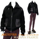 ARCHIVES ≪アルシーヴ≫ フランスレザーブランド リアルムートンブルゾン フランス製ムートンジャケット メンズ 本革 羊革 黒 フライトジャケットデザイン【送料無料】330000WST
