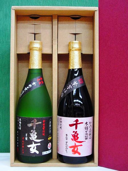 芋焼酎【千亀女】黄金千貫＆紫芋　飲み比べギフトセット〜720ml×2本化粧箱入　鹿児島県志布志市、若潮酒造(株)