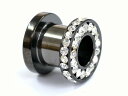 ゴージャス ジュエル ブラック フレッシュトンネル サージカルステンレス316L 【0G】 (ボディピアス/ボディーピアス)アイレット/イヤーレット/イヤーロブ/トラガス/インナーコンク/0ゲージ(8mm)