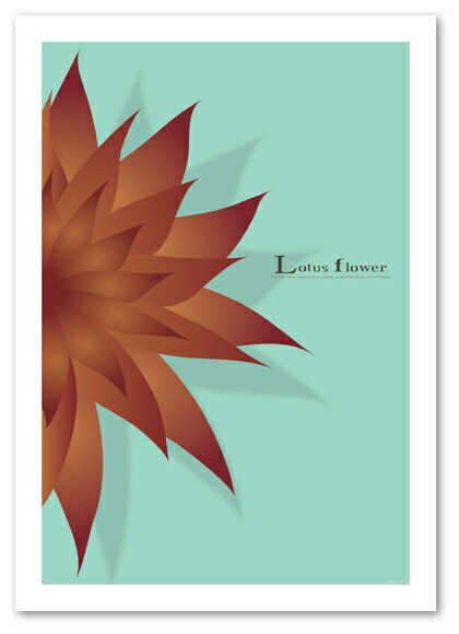 A3サイズデザインポスター 【Lotus Flower ブルー】インテリア/アート/植物,花