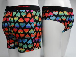 ペアパンツ 「RAINBOW LOVE」 MICROFIBER BOXER 69slam MBYRBL-PO/GYXRBL-PO 【ペアルック ペア カップル ペアパンツ お揃い カップル<strong>下着</strong> ペア<strong>下着</strong> ボクサーパンツ リンクコーデ 】 69SLAM ロックスラム