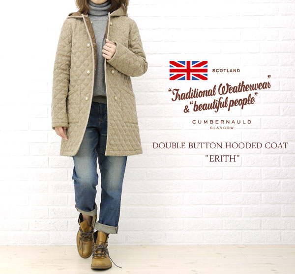 【30%OFF】【送料無料】【10012934】TRADITIONAL WEATHERWEAR(トラディショナルウェザーウエア) DOUBLE BUTTON HOODED COAT(ウールツイード)・ERITH-0241102【RCPmara1207】【30PR】【C4】