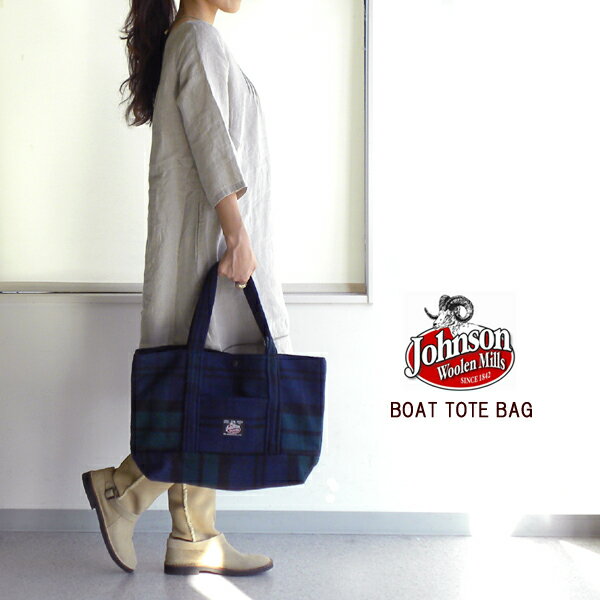 ʥݥȺ14ܡ105 10:00  106 23:59̵̤ۡۤΤǺശߥǥ͡Ȥ˥ԥåjohnson woolen mills(󥽥󥦡ߥ륺) BOAT TOTE BABTB