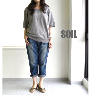 人気のスウェットシリーズが入荷です☆SOIL(ソイル) PLAIN SWEAT SCOOP NECK P/OV・GNSL1024