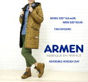 ARMEN(アーメン) LADIES REVERSIBLE HOODED COAT・NAM0681-0341102-WKNCSTY001ポイント最大20倍★ARMEN(アーメン) LADIES REVERSIBLE HOODED COAT・NAM0681