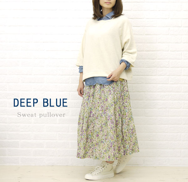 ■【10020538】DEEP BLUE(ディープブルー) 裏毛プルオーバー・73751-1621102【レディース】//