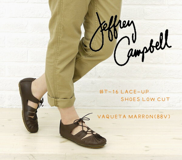 ■【10000136】Jeffrey Campbell(ジェフリーキャンベル) T-16 LACE-UP SHOES LOW CUT・T-16-0341201【レディース】//