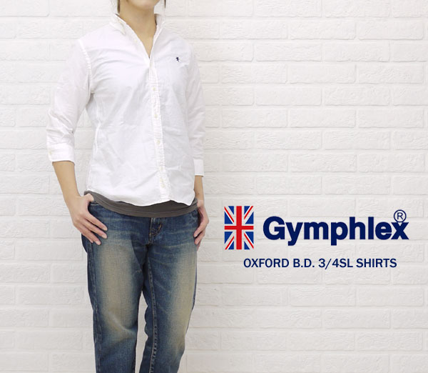 【30%OFF】【送料無料】【SEN-10014981】Gymphlex(ジムフレックス) OXFORD B.D. 3/4SL SHIRTS・J-0716YOX-0321201【RCPmara1207】【30PR】【C3】