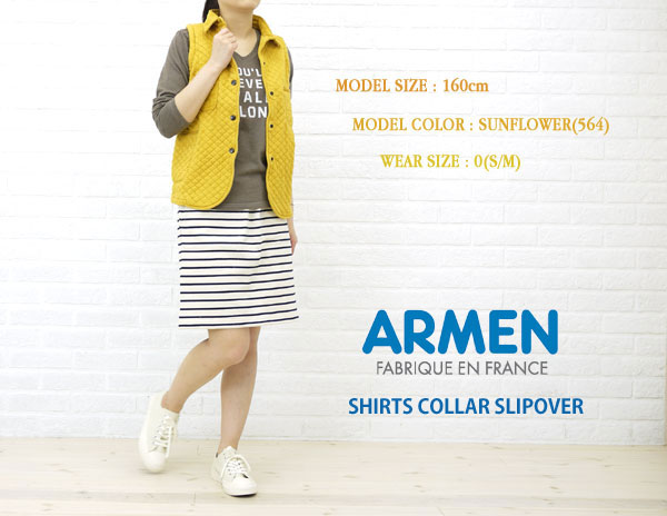 ■【10016214】ARMEN(アーメン) SHIRTS COLLAR SLIPOVER・NAM0501-0341201【レディース】【楽ギフ_包装】//店内全品ポイント10倍！【送料無料】ARMEN(アーメン) SHIRTS COLLAR SLIPOVER・NAM0501【レディース】