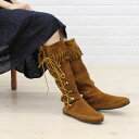 【20%OFFクーポン発行中!】【ミネトンカ MINNETONKA】スエードサイドレースアップフリンジロングブーツ・1572【レディース】【RCP】【シューズ】●●【A-1】【◎】